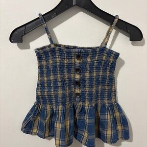 Boutique-Made 2-Piece Set: Ruched Slip Top & Plaid Tie-Knot Overcoat